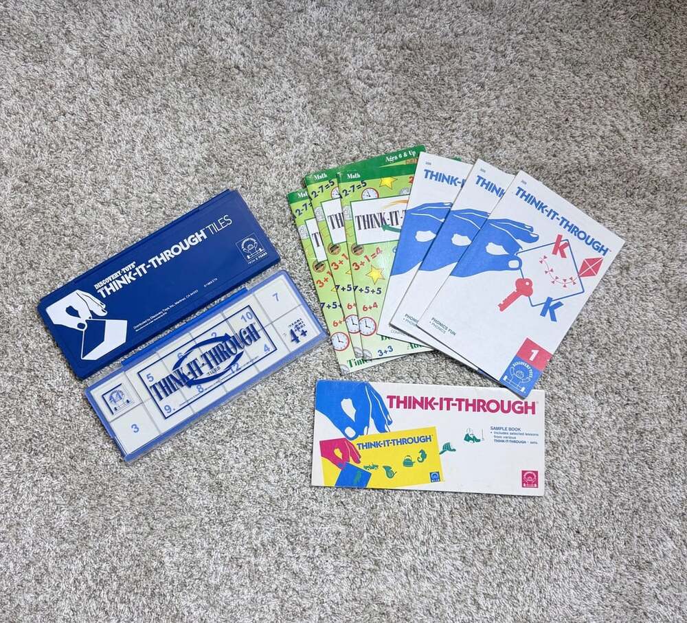Vintage Discovery Toys Think-It-Through Tiles Educational Game Set